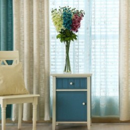 Rideau De Style Pastoral Européen Sur Mesure, Couleur Unie, Coutures Épaisses