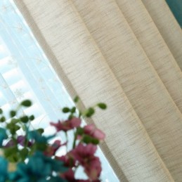 Rideau De Style Pastoral Européen Sur Mesure, Couleur Unie, Coutures Épaisses