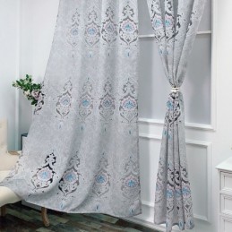 Rideau Occultant Brodé Sur Mesure, Style Européen, Motif Floral, Pour Salon