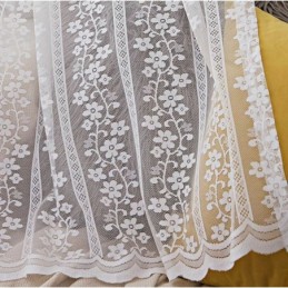 Rideau Transparent En Voile À Fleurs En Dentelle Française, Panneau De Rideau Sur Mesure Pour Balcon, Salon, Un