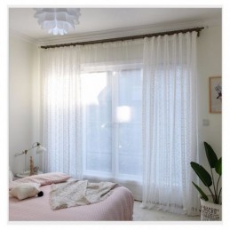 Rideau Transparent En Voile À Fleurs En Dentelle Française, Panneau De Rideau Sur Mesure Pour Balcon, Salon, Un