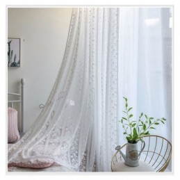 Rideau Transparent En Voile À Fleurs En Dentelle Française, Panneau De Rideau Sur Mesure Pour Balcon, Salon, Un