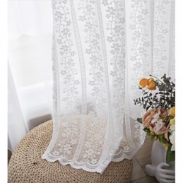Rideau Transparent En Voile À Fleurs En Dentelle Française, Panneau De Rideau Sur Mesure Pour Balcon, Salon, Un