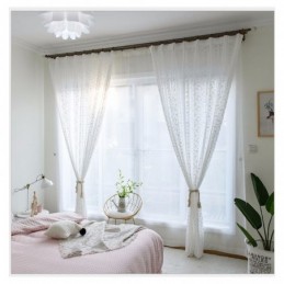 Rideau Transparent En Voile À Fleurs En Dentelle Française, Panneau De Rideau Sur Mesure Pour Balcon, Salon, Un