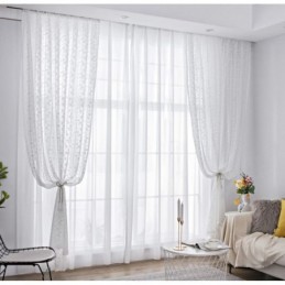 Rideau Transparent En Voile À Fleurs En Dentelle Française, Panneau De Rideau Sur Mesure Pour Balcon, Salon, Un