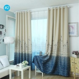 Rideau Bleu Imprimé Château, Rideau Sur Mesure, Tissu Nordique Populaire Pour Chambre D'Enfant