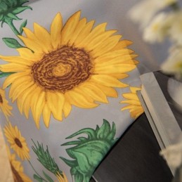 Rideau En Polycoton Sur Mesure, Semi-Occultant, Imprimé Tournesol Américain