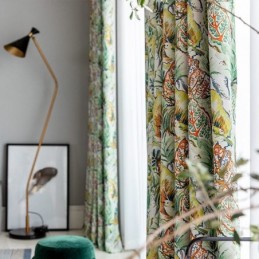 Rideau Sur Mesure Rideau Feuilles Peintes À L'Huile Rideaux Occultants Imprimés Américains