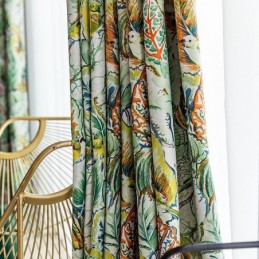 Rideau Sur Mesure Rideau Feuilles Peintes À L'Huile Rideaux Occultants Imprimés Américains