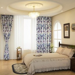 Rideau Sur Mesure Rideau Imprimé Floral Rideaux Semi-Occultants Américains