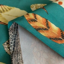 Rideau En Polycoton Sur Mesure, Rideau Semi-Occultant Américain Imprimé Plumes
