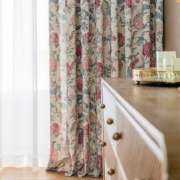 Rideau En Polycoton Sur Mesure, Rideau Occultant À Imprimé Floral Américain