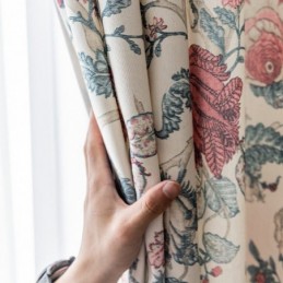 Rideau En Polycoton Sur Mesure, Rideau Occultant À Imprimé Floral Américain