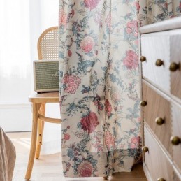 Rideau En Polycoton Sur Mesure, Rideau Occultant À Imprimé Floral Américain