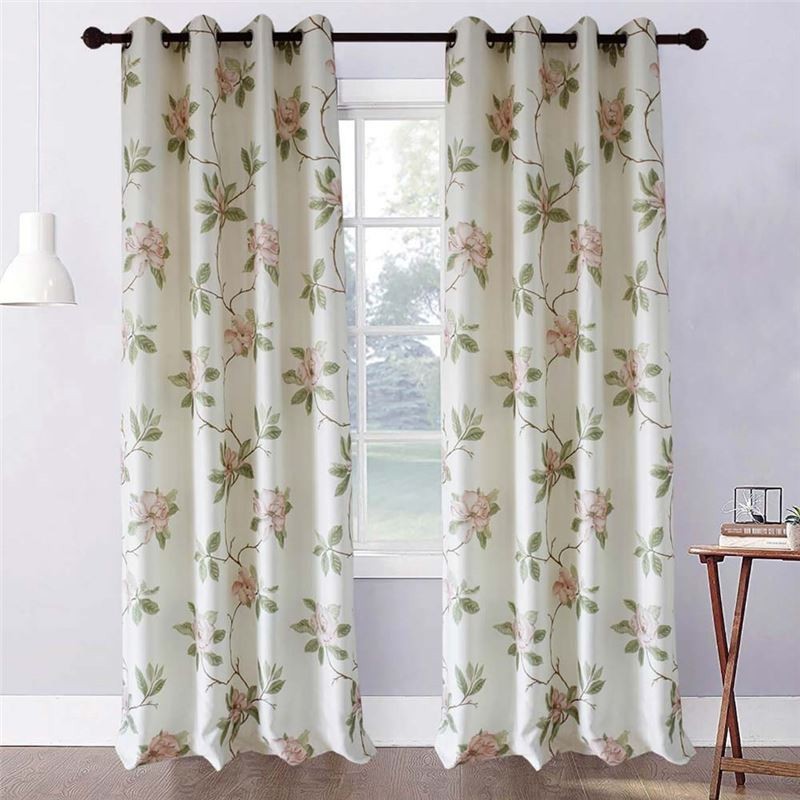 Rideau Pivoine Rose Sur Mesure, Tissu Imprimé Simple Et Rural Pour Chambre À Coucher Et Salon