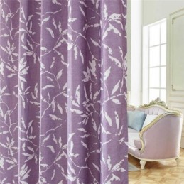 Rideau Violet À Feuilles Blanches Sur Mesure, Style Nordique, Simple, Semi-Occultant, Pour Salon, Chambre À Coucher, Tissu Pour Enfants