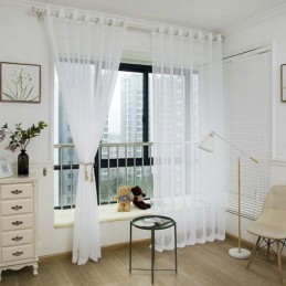 Rideau Transparent Simple Nordique Fait Sur Mesure, Tissu Jacquard À Carreaux Blancs Pour Salon Et Chambre À Coucher