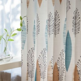 Rideau Occultant De Couleur Contrastée, Fabriqué Sur Mesure, Protection De L'Environnement, Impression De Feuilles, Occultant