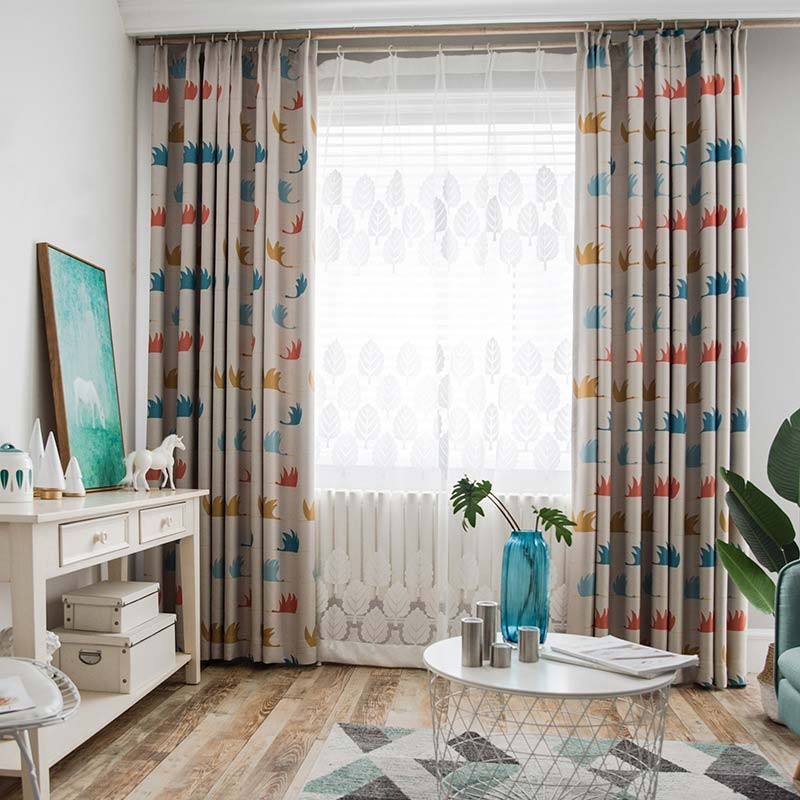 Rideau Simple De Dessin Animé Sur Mesure, Tissu Imprimé Oie Sauvage Mignon Pour Chambre D'Enfant