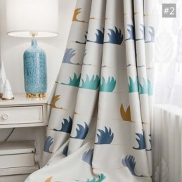 Rideau Simple De Dessin Animé Sur Mesure, Tissu Imprimé Oie Sauvage Mignon Pour Chambre D'Enfant