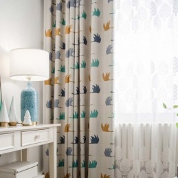 Rideau Simple De Dessin Animé Sur Mesure, Tissu Imprimé Oie Sauvage Mignon Pour Chambre D'Enfant