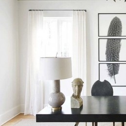Rideau Semi-Occultant Simple Sur Mesure, Couleur Unie, Blanc, Pour Salon