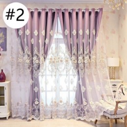 Rideaux Occultants De Style Européen En Tissu Brodé Floral Et Transparent Intégrés