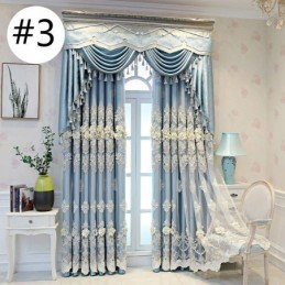 Rideaux Occultants De Style Européen En Tissu Brodé Floral Et Transparent Intégrés
