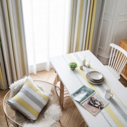 Rideau Jacquard Moderne Nordique Sur Mesure, Rayures Contrastées, Tissu Pour Salon, Chambre À Coucher, Bureau