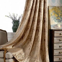 Rideau Occultant Européen Max Sur Mesure, Rideau De Luxe En Jacquard Damas Pour Chambre À Coucher