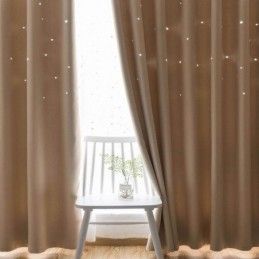 Rideau Créatif Moderne Sur Mesure, Rideau Solide Creux En Forme D'Étoile