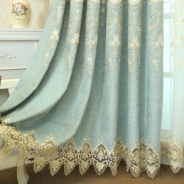 Rideau Brodé En Chenille Sur Mesure, Style Européen, Motif Floral, Pour Salon Et Chambre À Coucher