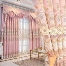 Rideau Occultant En Chenille Sur Mesure, Style Européen, Broderie Florale, Pour Salon Et Chambre À Coucher
