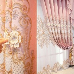 Rideau Occultant En Chenille Sur Mesure, Style Européen, Broderie Florale, Pour Salon Et Chambre À Coucher