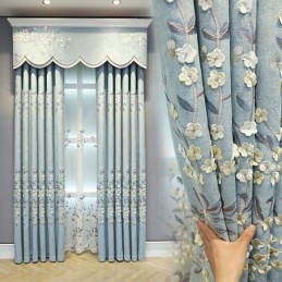 Rideau Occultant Sur Mesure, Style Nordique, Broderie Végétale, Pour Salon Et Chambre À Coucher
