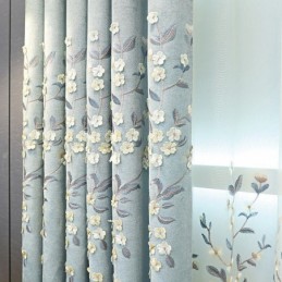 Rideau Occultant Sur Mesure, Style Nordique, Broderie Végétale, Pour Salon Et Chambre À Coucher