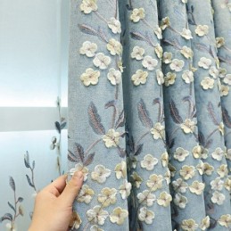 Rideau Occultant Sur Mesure, Style Nordique, Broderie Végétale, Pour Salon Et Chambre À Coucher