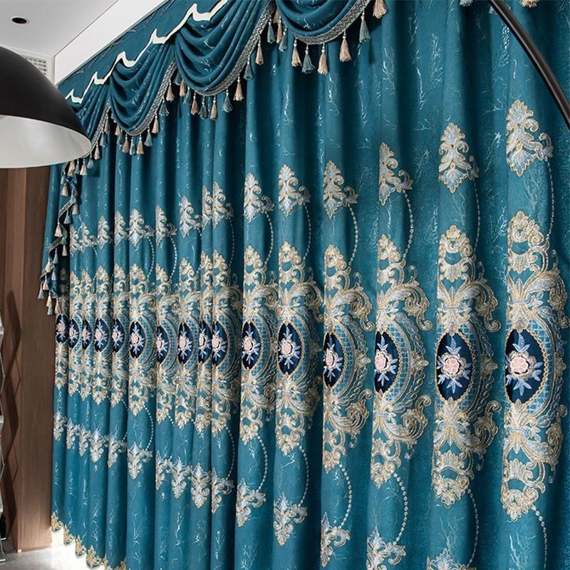 Rideau Occultant Sur Mesure Avec Broderie Florale Européenne Pour Salon Et Chambre À Coucher