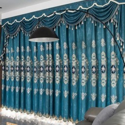 Rideau Occultant Sur Mesure Avec Broderie Florale Européenne Pour Salon Et Chambre À Coucher