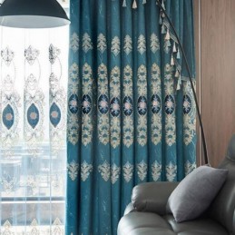 Rideau Occultant Sur Mesure Avec Broderie Florale Européenne Pour Salon Et Chambre À Coucher