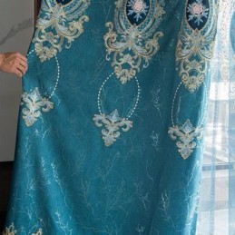 Rideau Occultant Sur Mesure Avec Broderie Florale Européenne Pour Salon Et Chambre À Coucher
