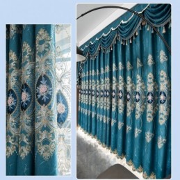 Rideau Occultant Sur Mesure Avec Broderie Florale Européenne Pour Salon Et Chambre À Coucher