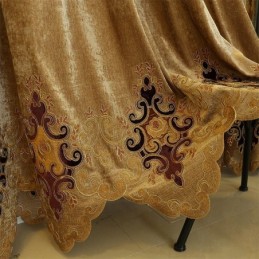 Rideau Occultant En Chenille Sur Mesure, Broderie Florale Européenne, Pour Salon Et Chambre À Coucher