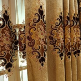 Rideau Occultant En Chenille Sur Mesure, Broderie Florale Européenne, Pour Salon Et Chambre À Coucher