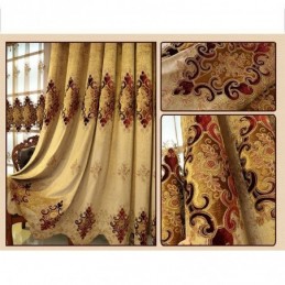 Rideau Occultant En Chenille Sur Mesure, Broderie Florale Européenne, Pour Salon Et Chambre À Coucher