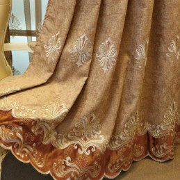 Rideau Occultant En Chenille Sur Mesure, Broderie Florale Européenne, Pour Salon Et Chambre À Coucher