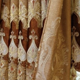 Rideau Occultant En Chenille Sur Mesure, Broderie Florale Européenne, Pour Salon Et Chambre À Coucher