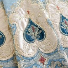 Rideau Occultant En Chenille Sur Mesure, Broderie Florale Européenne, Pour Salon Et Chambre À Coucher