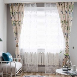 Rideau Créatif Imprimé Cactus, Rideau Sur Mesure, Chromatique, Semi-Occultant, Pour Salon, Chambre À Coucher, Tissu Pour Enfants