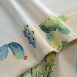 Rideau Créatif Imprimé Cactus, Rideau Sur Mesure, Chromatique, Semi-Occultant, Pour Salon, Chambre À Coucher, Tissu Pour Enfants